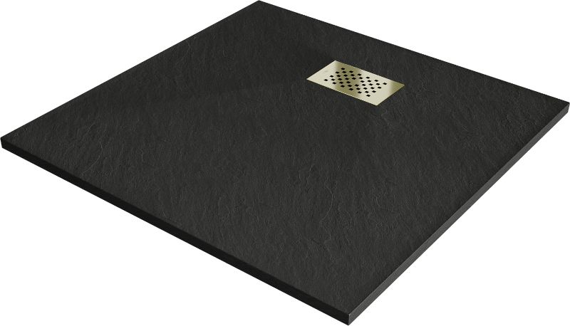 Brodzik kwadratowy Mexen Hugo czarny 90 x 90 cm 42709090-G 1 szt.