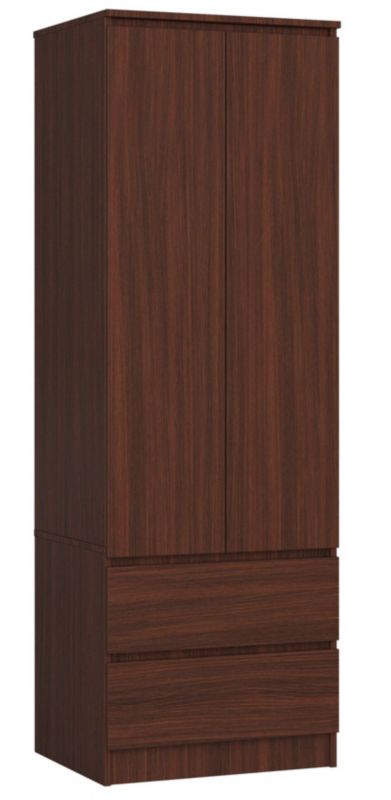 Szafa Akord S60 Wenge 60 cm 2 drzwi 2 szuflady kolor Wenge mat 1 półka 60x51x180 cm 1 szt.