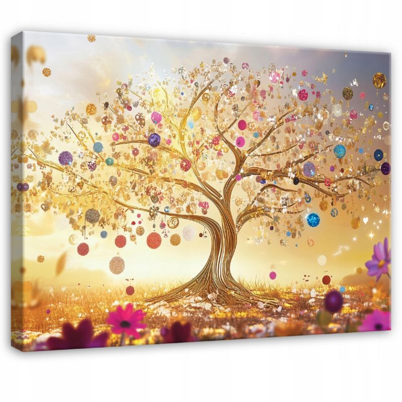 Obraz Na Płótnie Canvas WALLARENA 60x40 cm Dekoracja Ścienna Do Sypialni Salonu Kuchni Drzewo Życia 1 szt.