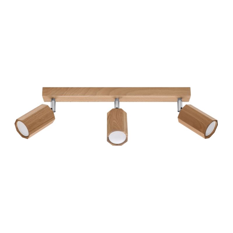 Plafon Sollux Lighting ZEKE 3 dąb 1 szt.