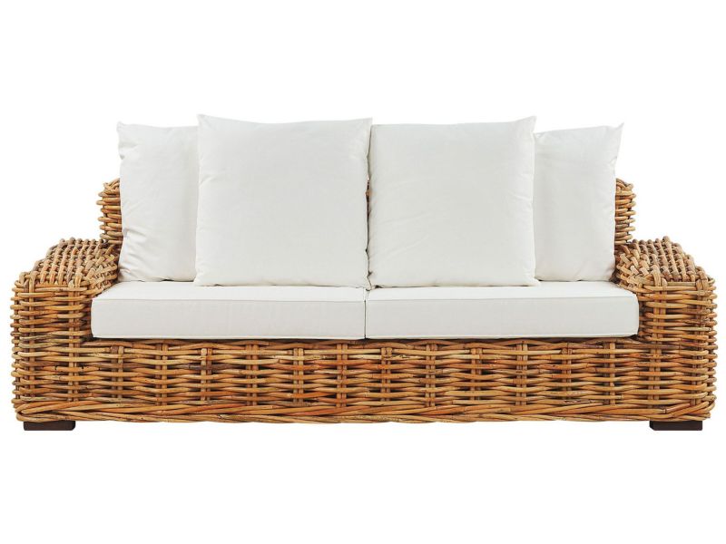 Sofa trzyosobowa dla 3 osób Rattan Naturalny Forli 1 szt.