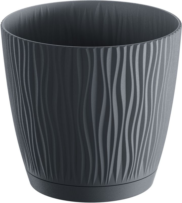 Doniczka z podstawką Sandy 16,8 cm antracyt