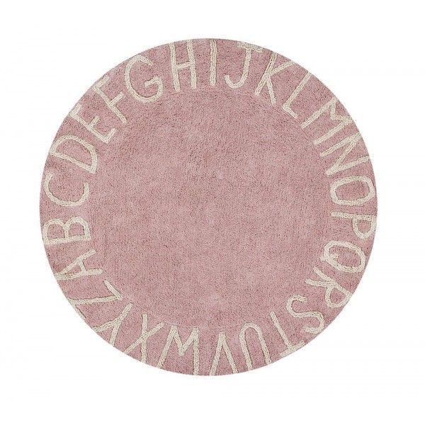 Dywan Lorena Canals dziecięcy ROUND ABC Vintage Nude Natural 150x150 1 szt