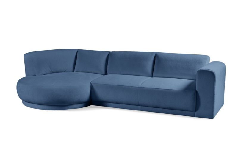 Narożnik lewostronny Bettso Lobiano 360x159 cm z funkcją spania niebieski 1szt.