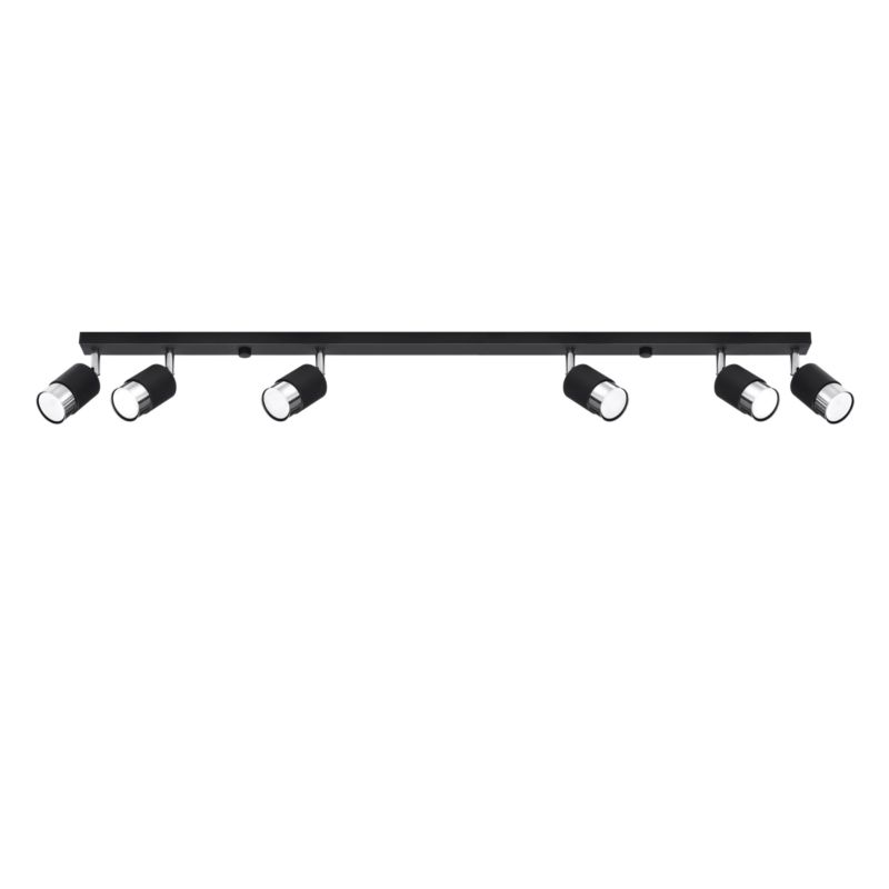 Plafon Sollux Lighting NERO 6 czarny/chrom 1 szt.