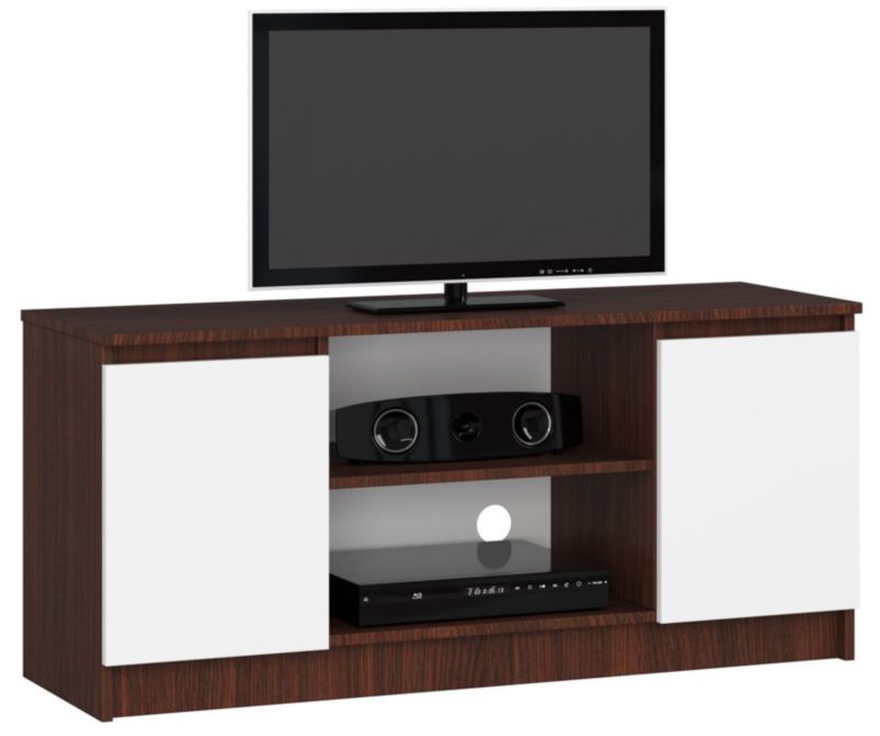 Szafka RTV Akord Wenge 120 cm 2 drzwi kolor Biały mat 2 półki 120x40x55 cm 1 szt.