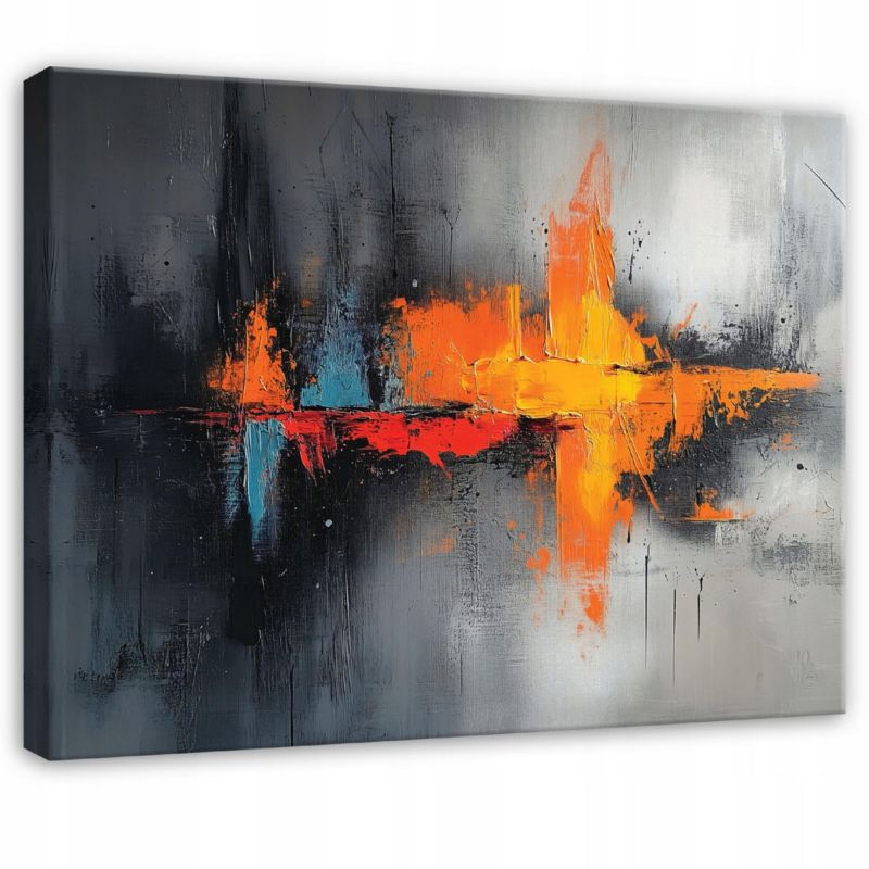 Obraz Na Płótnie Canvas WALLARENA 120x80 cm Dekoracja Ścienna Do Sypialni Salonu Kuchni Abstrakcja Szary 1 szt.