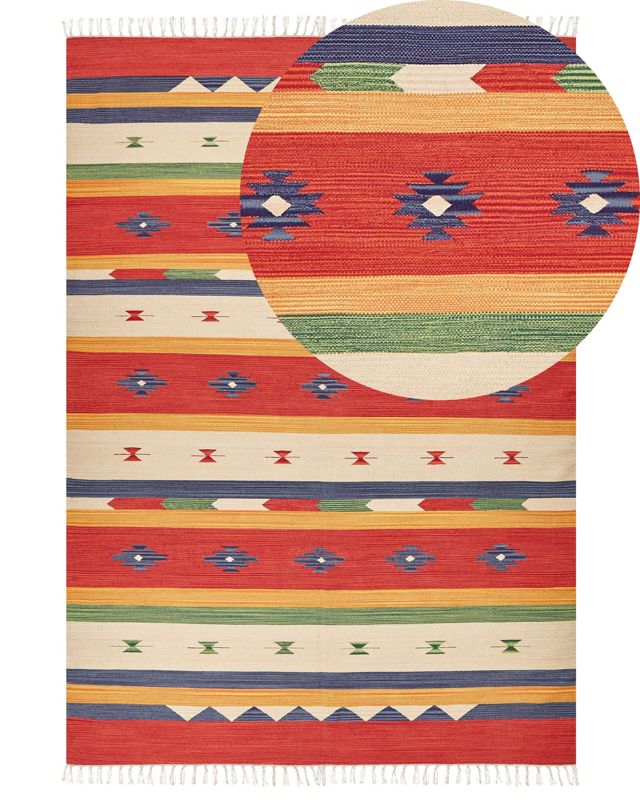 Dywan bawełniany kilim 200 x 300 cm wielokolorowy Alapars 1 szt.