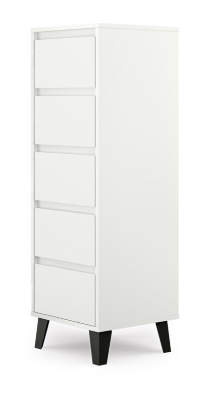 Komoda Szafka Na Nóżkach 5 Szuflad Scandi 5S Biała