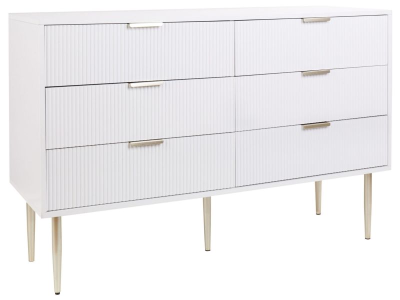 Komoda 6 szuflad Soho 78 cm Biały 1 szt.