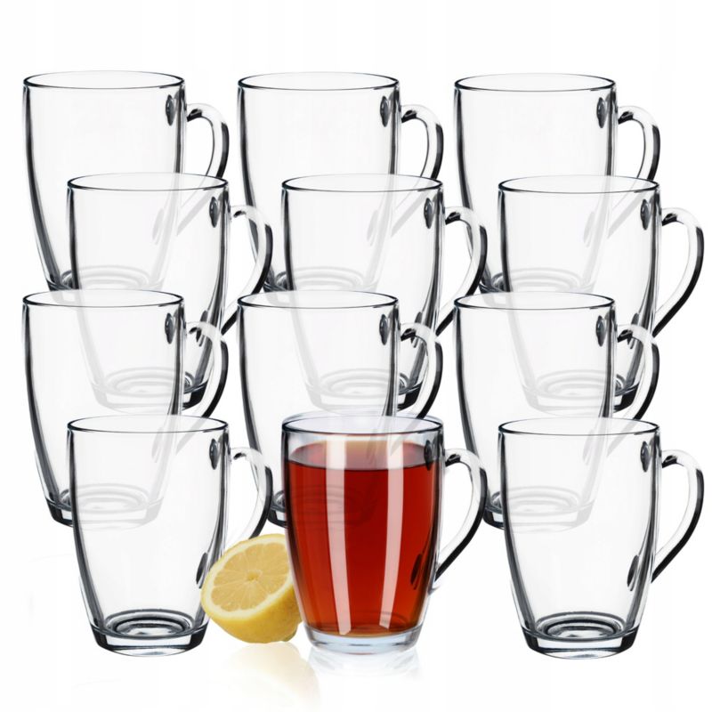 Szklanki KADAX Do Kawy Herbaty 375ml Zestaw 12szt