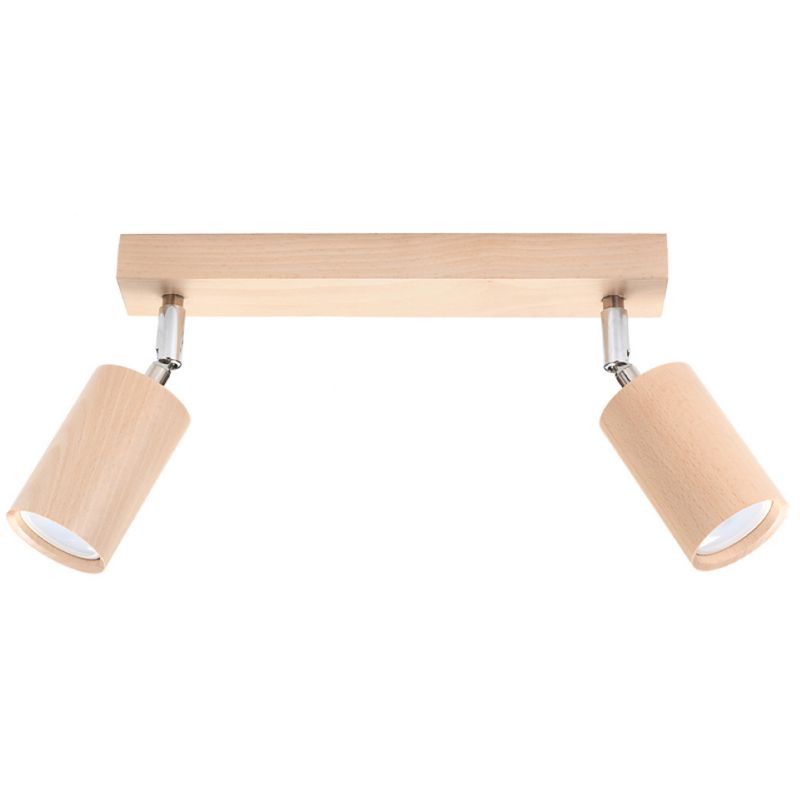 Plafon Sollux Lighting BERG 2 naturalne drewno 1 szt.