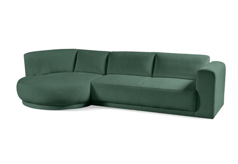 Narożnik lewostronny Bettso Lobiano 360x159 cm z funkcją spania zielony 1szt.