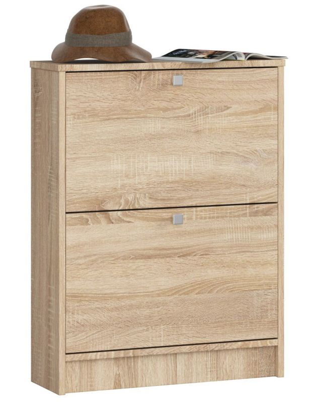 Szafka na buty Akord Dąb Sonoma 60 cm 2 drzwi kolor Dąb Sonoma mat 2 półki 60x20x80 cm 1 szt.