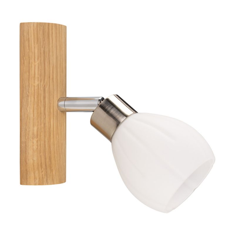 Drewniany Kinkiet SPOT Light 1xG9 LED 3W Dąb Olejowany FSC z Dodatkiem Satyny i Bieli, Polski Producent, 1 szt.