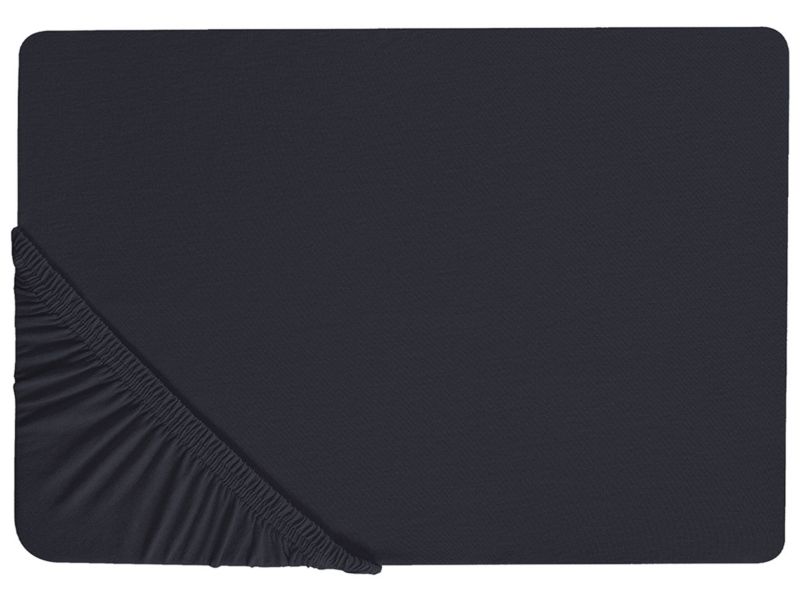 Prześcieradło z gumką Janbu Bawełna 200x200 cm Czarny 1 szt.