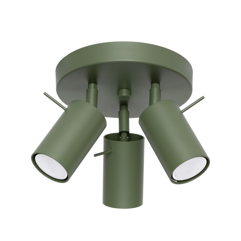 Plafon Sollux Lighting RING 3P zielony oliwkowy 1 szt.