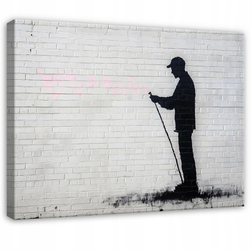 Obraz Na Płótnie Canvas WALLARENA 60x40 cm Dekoracja Ścienna Do Sypialni Salonu Kuchni Abstrakcja Banksy 1 szt.