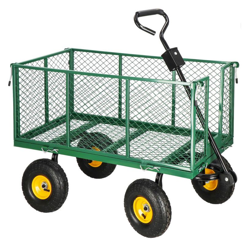Wózek transportowy ogrodowy Springos przyczepka metalowa 400 kg zielona 1 szt.