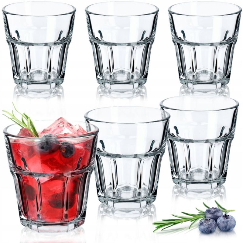 Szklanki KADAX 230ml Do Napojów Drinków Soku Zestaw Szklanek Grube szkło 6 szt.