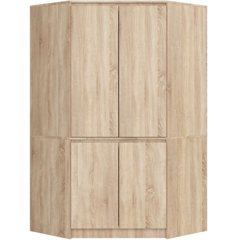 Szafa narożna Akord S100 Dąb Sonoma 100 cm 4 drzwi fronty kolor Dąb Sonoma mat 6 półek 100x50x180 cm 1 szt.