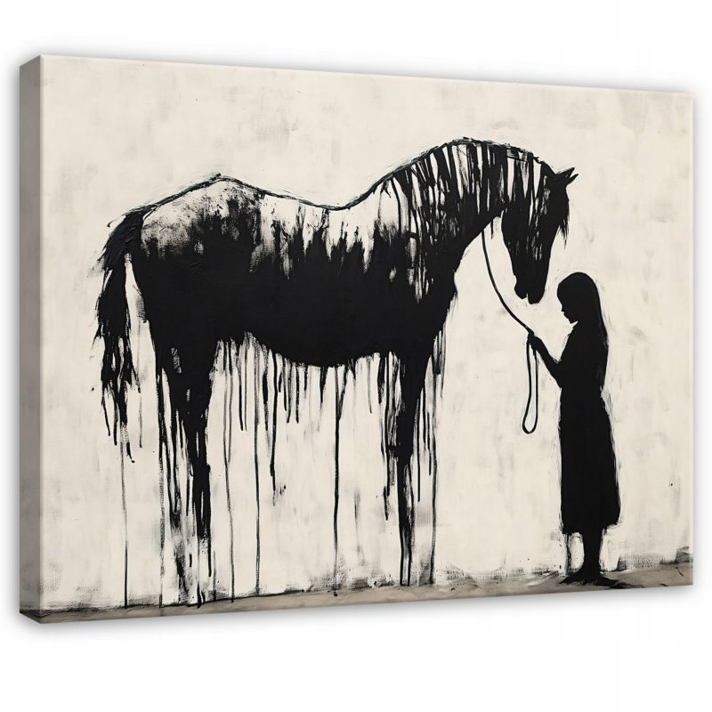 Obraz Na Płótnie WALLARENA 100x70 cm Dekoracja Ścienna Do Sypialni Salonu Kuchni Abstrakcja Banksy 1 szt.