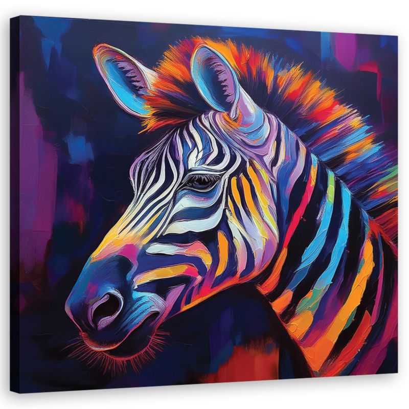 Obraz do salonu sypialni Feeby Zebra Zwierzę Pop Art 60x60 cm 1szt