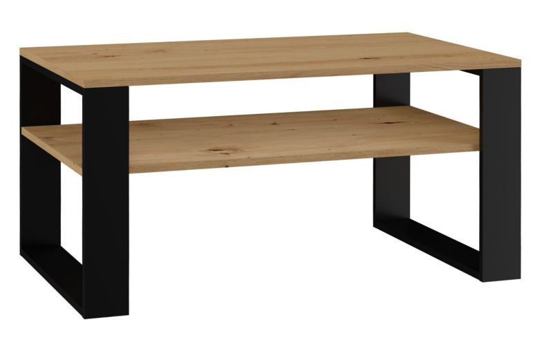 Stolik Kawowy Topeshop Ława Modern 1P Dąb Artisan Czarny 58x90x50 cm 1 szt.