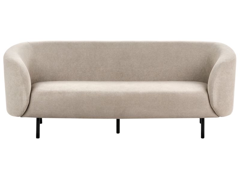 Sofa trzyosobowa tapicerowana beżowoszara Loen 1 szt.