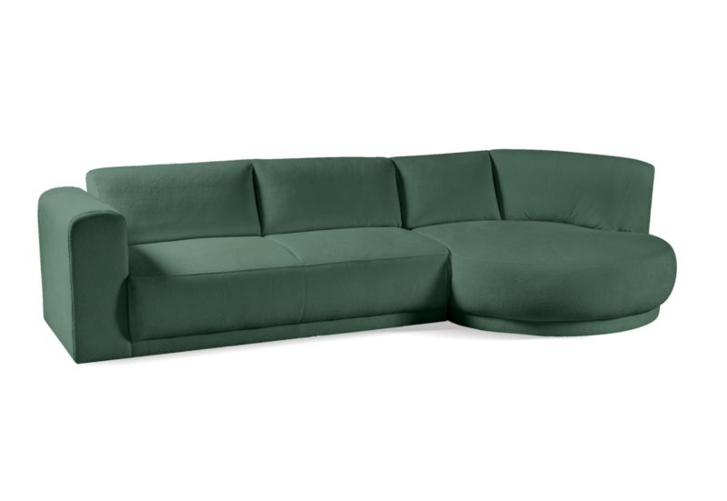 Narożnik prawostronny Bettso Lobiano 360x159 cm z funkcją spania zielony 1szt.