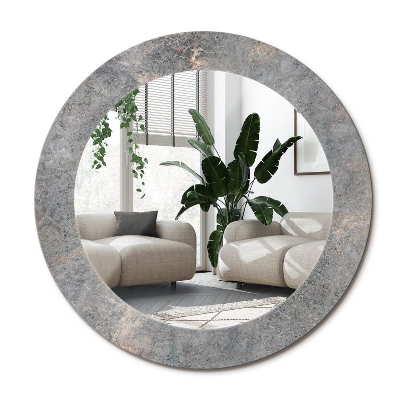 Lustro Okrągłe Tulup Vintage Beton 60 cm Industrialne Na Podkładzie 1 szt.