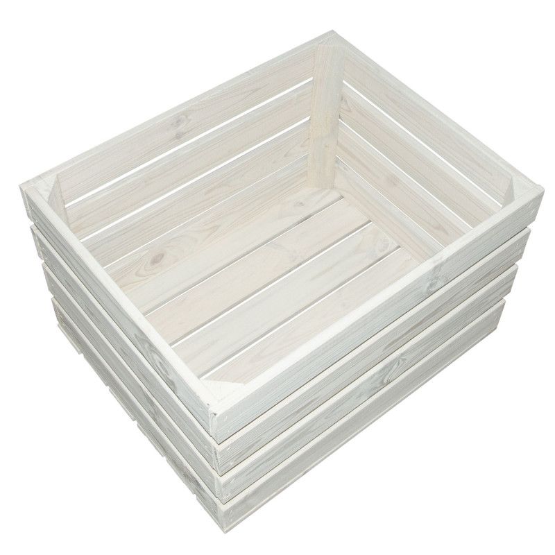 Drewniana skrzynka 4iQ Group 50x40x30cm biała 1szt.