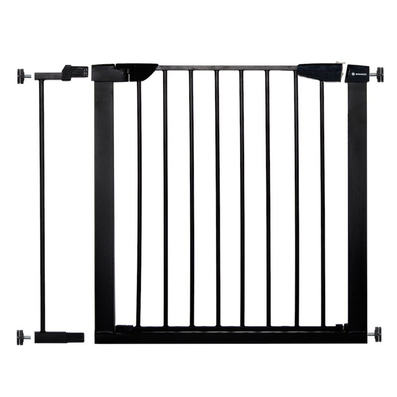 Bramka zabezpieczająca Springos barierka rozporowa 75-89 cm czarna 1 szt.