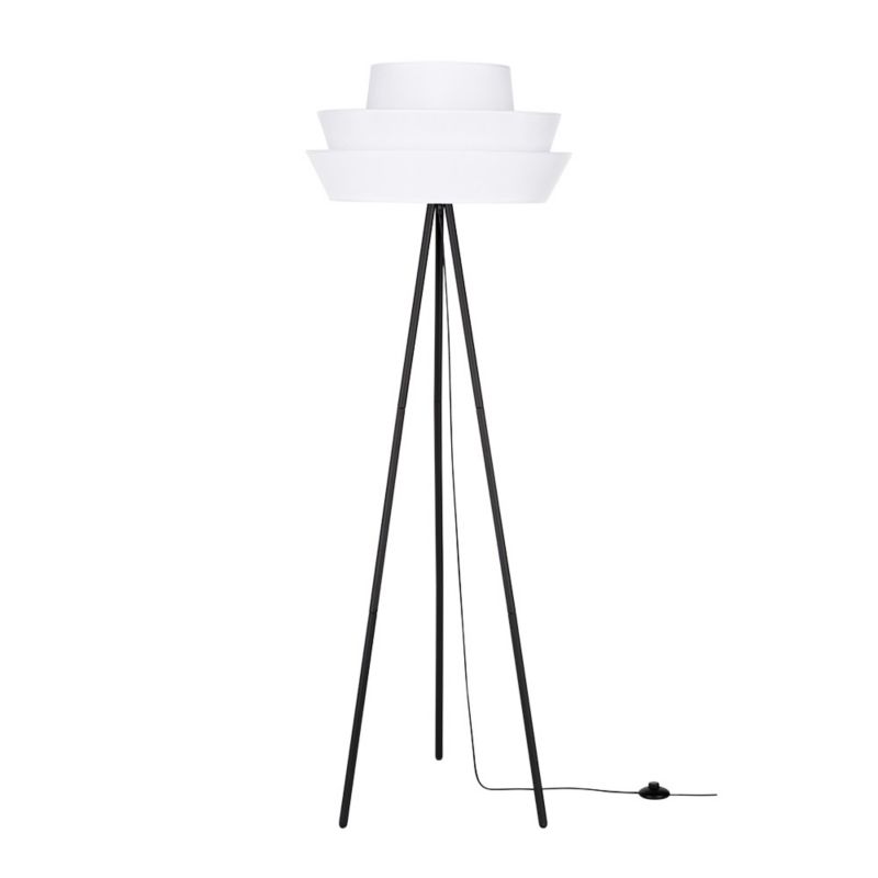 Lampa Podłogowa SPOT Light 1xE27 Max.40W Klasyczna Czarna Podstawa z Nowoczesnym Białym Abażurem Polski Producent 1 szt.