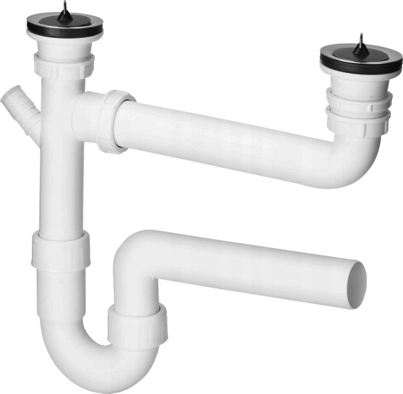 Syfon zlewozmywakowy podwójny Viega 1 1/2" x 50 mm z odpływem zmywarki 1 szt.
