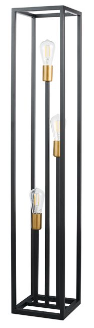 Lampa podłogowa Vigo 3-punktowa czarno-złota