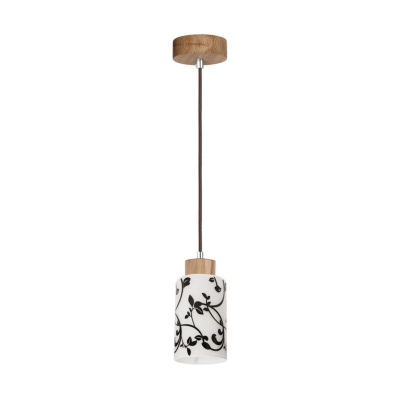 Drewniana Lampa Wisząca SPOT Light 1xE27 Max.60W Naturalna Brzoza FSC z Czarno Białym Kloszem, 1 szt.