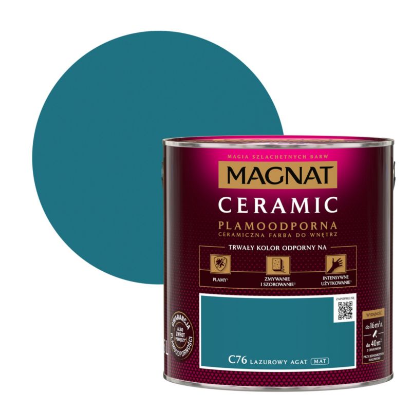 Farba Magnat Ceramic C76 lazurowy agat 2,5 l