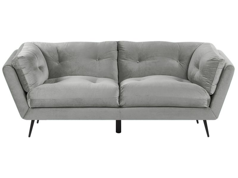 Sofa 3-osobowa welurowa szara Lenvik 1 szt.