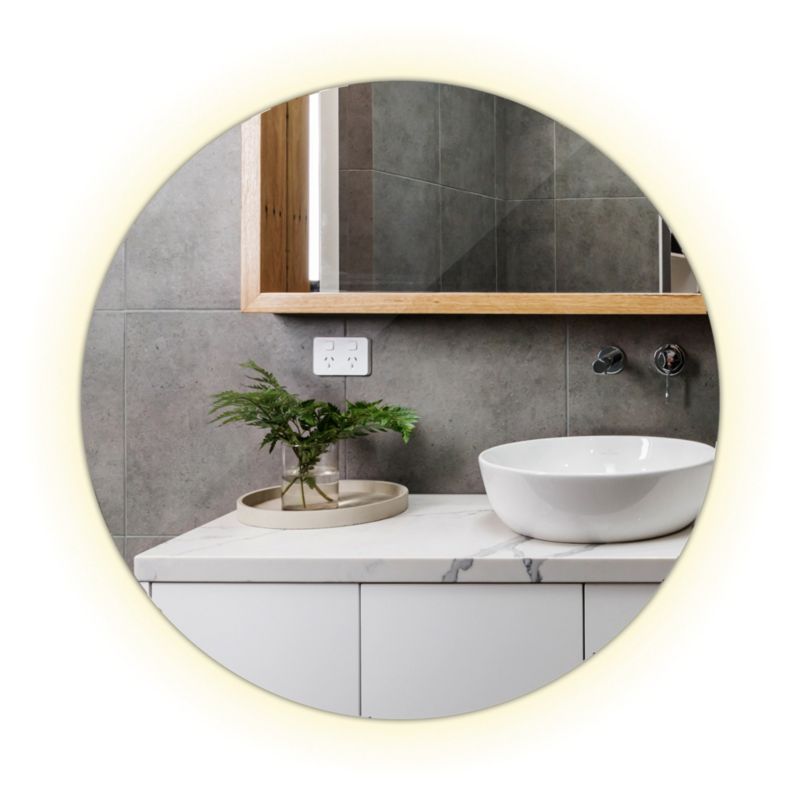 Lustro LED Tulup Okrągłe 40 cm Neutralny Stylowe Do Łazienki 1 szt.