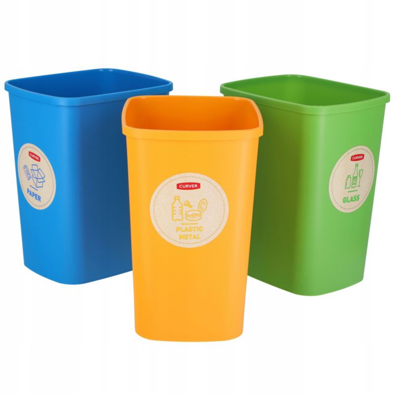 Kosz na śmieci Curver Flip Bin 3 x 25L, wielokolorowy