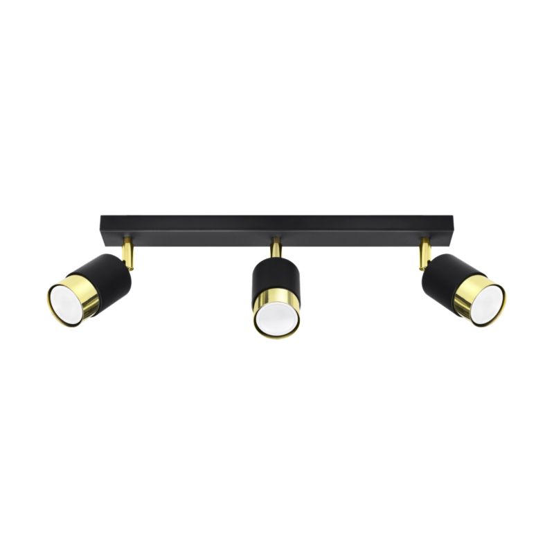 Plafon Sollux Lighting NERO 3 czarny/złoty 1 szt.