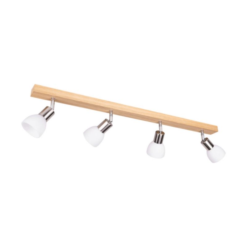 Drewniana Lampa Sufitowa SPOT Light 4xE14 Max.40W Dąb Olejowany FSC z Białym Kloszem, Polski Producent, 1 szt.