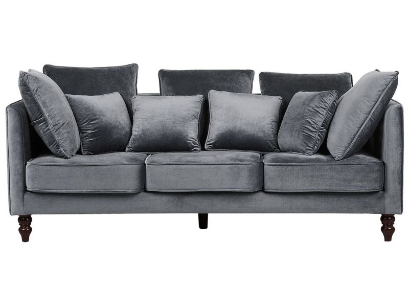 Sofa 3-osobowa welurowa szara Fenstad 1 szt.