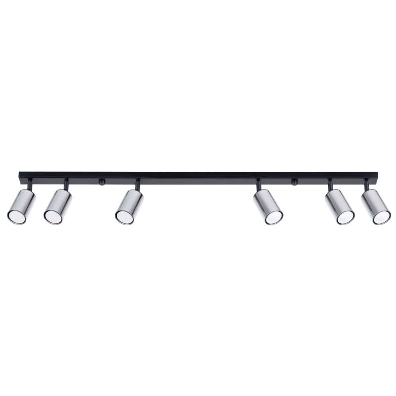 Plafon Sollux Lighting WINX 6L czarny/chrom 1 szt.