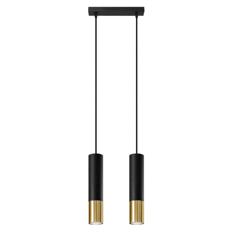 Lampa wisząca Sollux Lighting LOOPEZ 2 czarny/złoty 1 szt.