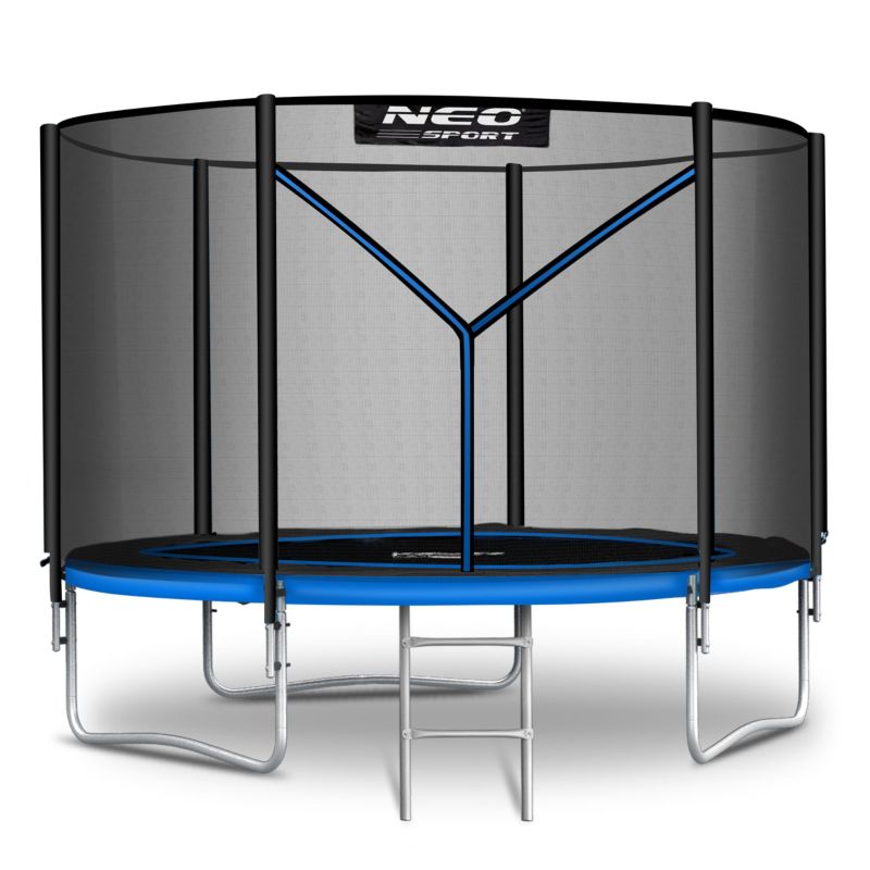 Trampolina ogrodowa Neo-Sport 183cm 6ft + drabinka + siatka zewnetrzna niebieska 1szt.
