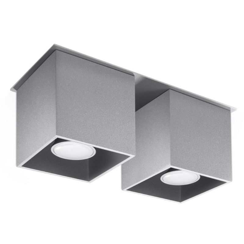 Plafon Sollux Lighting QUAD 2 szary 1 szt.