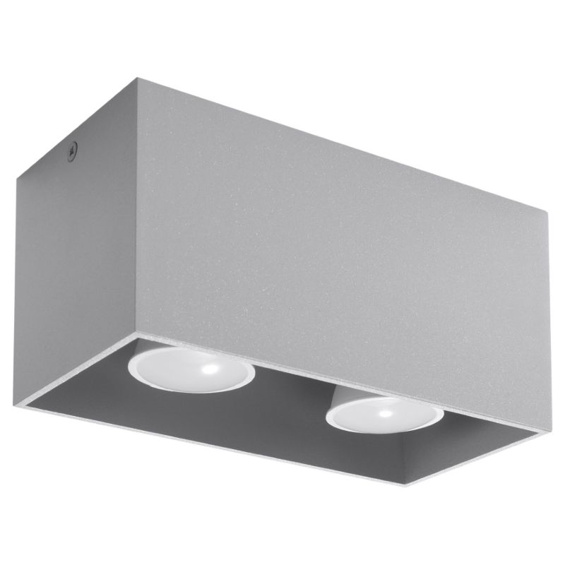 Plafon Sollux Lighting QUAD MAXI szary 1 szt.