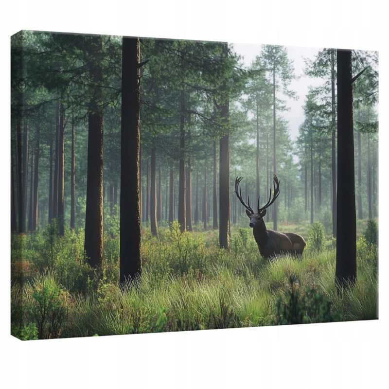 Obraz Na Płótnie WALLARENA 60x40 cm Do Sypialni Salonu Jeleń Natura 1 szt.